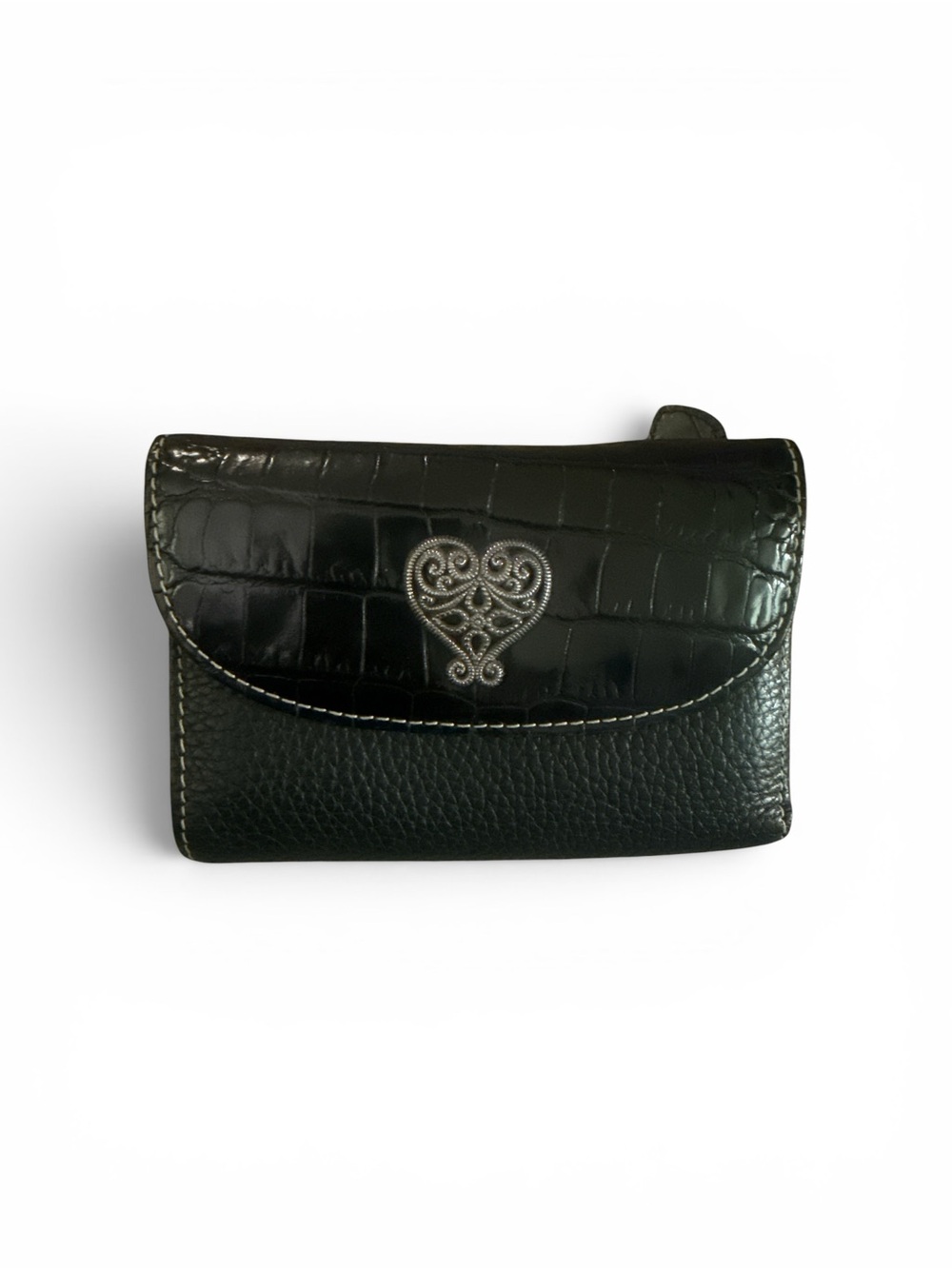 Brighton Black Women's Crossbody Bag with Heart Accent - Picture 2 of 5